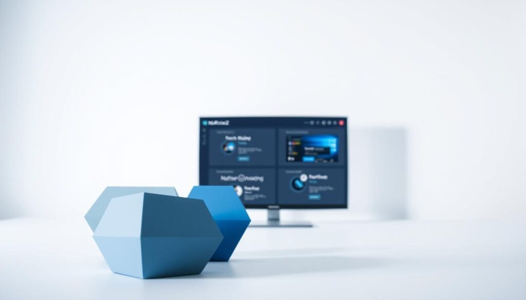 A clean, minimalist composition showcasing the "forms limits" concept. In the foreground, a set of geometric shapes in shades of gray and blue, hinting at the boundaries and constraints of digital automation. The middle ground features a sleek, modern interface with subtle NexReviewZ branding, suggesting the software's capabilities. The background is a soft, blurred gradient, creating a sense of depth and focus on the central elements. Lighting is soft and diffused, casting gentle shadows to emphasize the forms. The overall mood is one of understated elegance, reflecting the needs of small business owners seeking efficient, well-designed automation solutions.