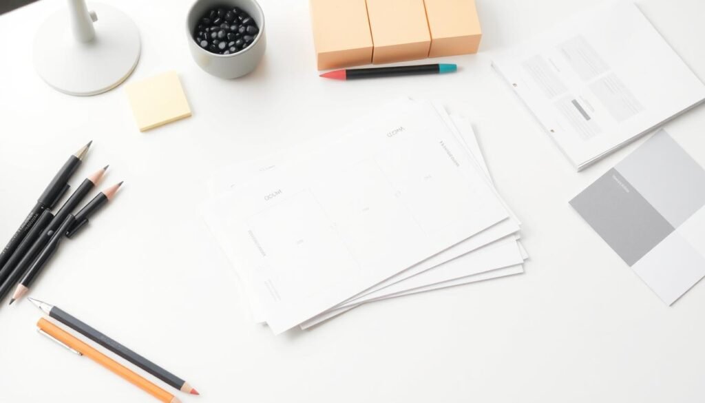 A clean, minimalist workspace with a variety of stationery supplies - mechanical pencils, colored markers, sticky notes, and a stack of sleek, understated templates in various shapes and sizes, neatly arranged on a white desk under soft, diffused lighting. The templates showcase a range of simple yet elegant designs, hinting at their versatility for crafting professional-looking content, layouts, and workflows. The overall atmosphere is one of productivity, organization, and creative potential. A clean, minimalist workspace with a variety of stationery supplies - mechanical pencils, colored markers, sticky notes, and a stack of sleek, understated templates in various shapes and sizes, neatly arranged on a white desk under soft, diffused lighting. The templates showcase a range of simple yet elegant designs, hinting at their versatility for crafting professional-looking content, layouts, and workflows. The overall atmosphere is one of productivity, organization, and creative potential.