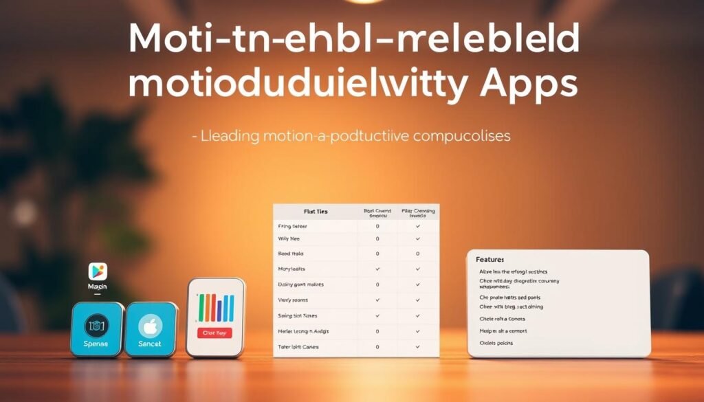 A dynamic, data-driven visual comparison of leading motion-enabled productivity apps. In the foreground, sleek app icons and infographic-style visualizations showcase key pricing tiers and feature sets. The middle ground reveals a side-by-side feature comparison, highlighting the unique strengths of each solution. The background blurs softly, conveying a sense of professional focus and decision-making. Warm, directional lighting casts a subtle glow, while a neutral color palette and clean, minimalist style reflect the efficient, no-frills nature of the apps. The overall composition strikes a balance between analytical clarity and visual appeal, guiding the viewer towards an informed choice.