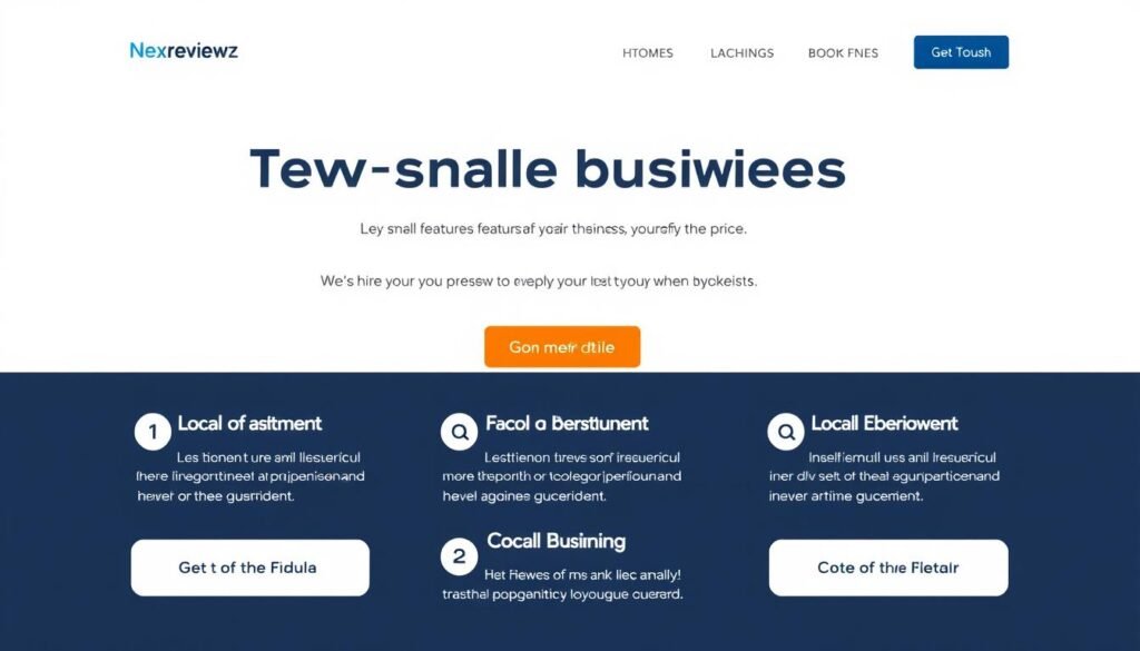 A modern, minimalist landing page for the "NexReviewZ" brand, showcasing key small-business features that justify the price. A clean, responsive design with bold typography, subtle textures, and a striking hero section highlighting the product's value proposition. Prominent call-to-action buttons guide users towards a clear conversion goal. The overall atmosphere conveys professionalism, trust, and a sense of simplicity that appeals to small business owners seeking an effective automation solution.