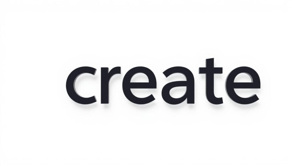 A modern, sleek logo design showcasing the word "create" in bold, minimalist typography. The logo is set against a clean, white background, with a subtle gradient or soft lighting effect to add depth and visual interest. The composition features the logo prominently in the center, with a sense of balance and symmetry. The overall aesthetic is professional, polished, and suitable for a logo maker targeted at small businesses, reflecting the article's subject and section title.