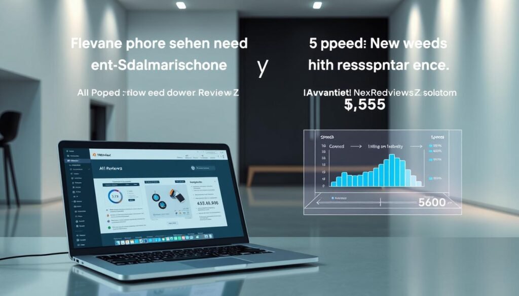 A modern, well-lit interior scene showcasing a comparison of AI-powered speed and performance between the NexReviewZ platform and its competitors. In the foreground, a sleek laptop displays the NexReviewZ interface, its lightning-fast processing and responsive controls highlighted by dramatic lighting. In the middle ground, holographic displays present data visualizations illustrating the speed advantages of NexReviewZ over alternative AI-based solutions. The background features a minimalist, tech-inspired setting with clean lines and subdued colors, creating a sense of sophistication and innovation. A modern, well-lit interior scene showcasing a comparison of AI-powered speed and performance between the NexReviewZ platform and its competitors. In the foreground, a sleek laptop displays the NexReviewZ interface, its lightning-fast processing and responsive controls highlighted by dramatic lighting. In the middle ground, holographic displays present data visualizations illustrating the speed advantages of NexReviewZ over alternative AI-based solutions. The background features a minimalist, tech-inspired setting with clean lines and subdued colors, creating a sense of sophistication and innovation.