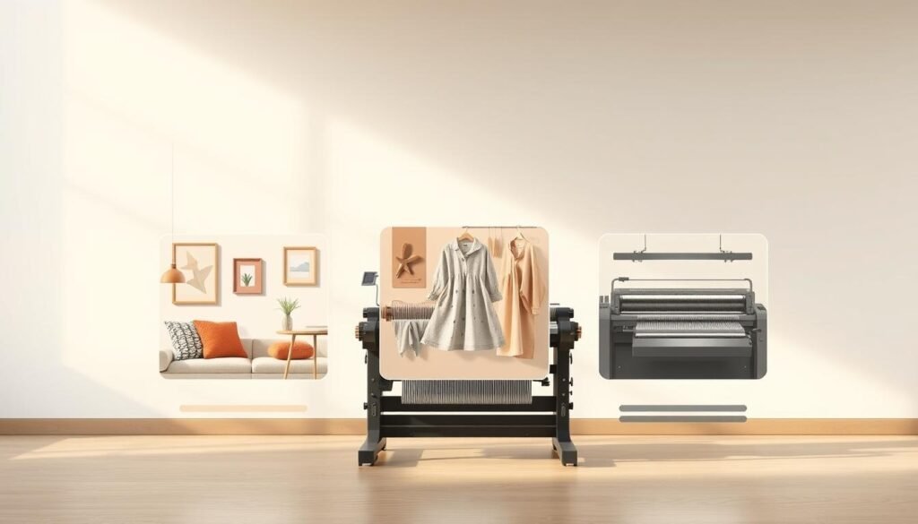 A professional and visually striking illustration depicting "Use cases by plan for U.S. businesses" in the context of a loom business pricing and discount article. Set against a softly lit, minimalist background, the image showcases three distinct loom use cases - home decor, fashion, and commercial production - each represented by a detailed vignette arranged in a clean grid layout. Crisp lighting and a subtle color palette evoke a sense of refined simplicity, guiding the viewer's focus to the core capabilities of the loom across different business applications. The overall composition strikes a balance between informative clarity and aesthetic appeal, serving as an effective visual aid for the article's section on loom use cases by plan.