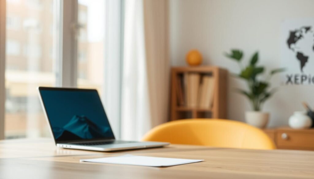 A professional, high-quality image of a "PEO promo claim" that can be used to illustrate a section in an article about Deel pricing for remote teams in 2025. The image should have a clean, modern design with a clear focus on the promo claim itself. The foreground should feature the promo claim prominently, with a sleek, minimalist presentation. The middle ground could include subtle visual cues or icons related to remote work or team management. The background should have a soft, blurred effect to keep the focus on the promo claim. Use a warm, neutral color palette and natural lighting to create a welcoming, professional atmosphere. Avoid any distracting elements or text overlays.