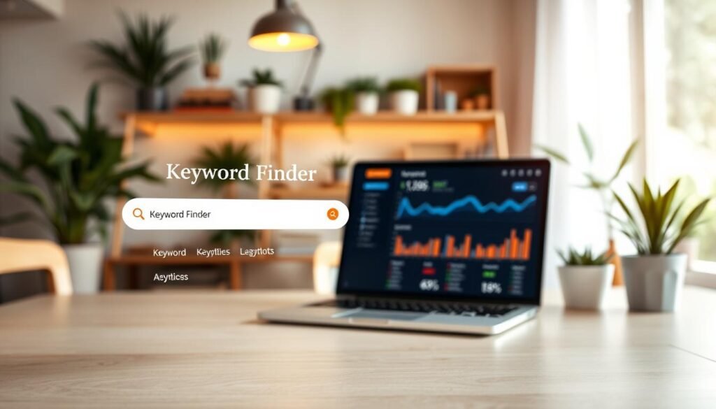 A sleek, modern interface with a clean, intuitive design. The NexReviewZ "Keyword Finder" tool hovers in the foreground, its elegant search bar and colorful keyword suggestions beckoning small business owners. In the middle ground, a laptop screen displays detailed analytics, while in the background, a cozy office scene sets the scene - warm lighting, potted plants, and a sense of productivity and efficiency. The overall mood is one of streamlined productivity and technological empowerment, perfect for small businesses looking to boost their online visibility and success. A sleek, modern interface with a clean, intuitive design. The NexReviewZ "Keyword Finder" tool hovers in the foreground, its elegant search bar and colorful keyword suggestions beckoning small business owners. In the middle ground, a laptop screen displays detailed analytics, while in the background, a cozy office scene sets the scene - warm lighting, potted plants, and a sense of productivity and efficiency. The overall mood is one of streamlined productivity and technological empowerment, perfect for small businesses looking to boost their online visibility and success.
