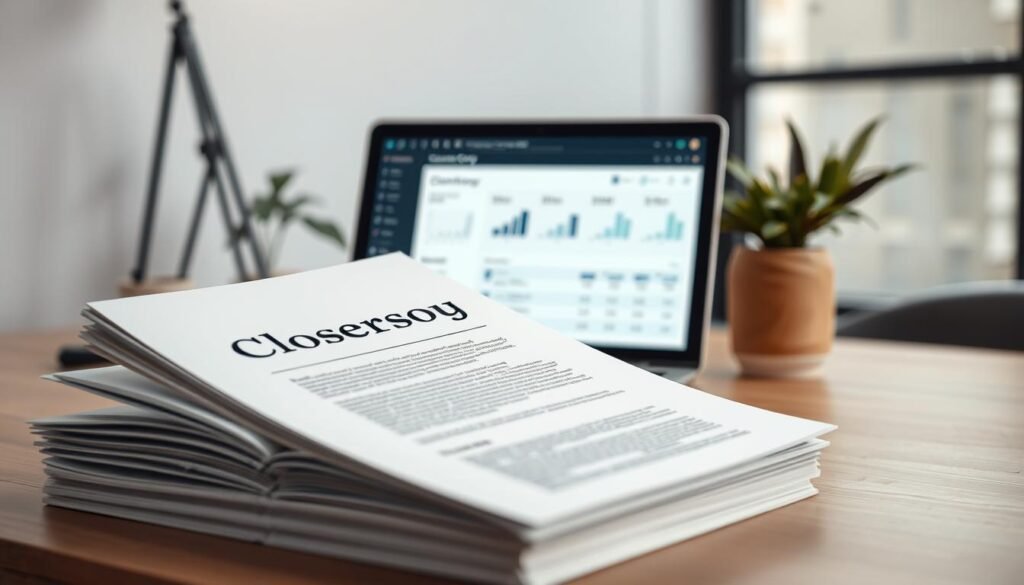 A striking image of long-form content that captures the essence of "Is ClosersCopy worth it for you today?". In the foreground, a well-crafted document titled "NexReviewZ" is displayed, showcasing the review platform's sleek and modern branding. The document's pages are neatly arranged, inviting the viewer to explore the content within. The middle ground features a laptop screen displaying an in-depth analysis of the ClosersCopy AI pricing, with clean and organized data visualizations. In the background, a softly lit office setting provides a professional and productive atmosphere, conveying the seriousness of the subject matter. The overall mood is one of thoughtful consideration and informed decision-making, perfectly suiting the needs of small business owners seeking to make a wise investment. A striking image of long-form content that captures the essence of "Is ClosersCopy worth it for you today?". In the foreground, a well-crafted document titled "NexReviewZ" is displayed, showcasing the review platform's sleek and modern branding. The document's pages are neatly arranged, inviting the viewer to explore the content within. The middle ground features a laptop screen displaying an in-depth analysis of the ClosersCopy AI pricing, with clean and organized data visualizations. In the background, a softly lit office setting provides a professional and productive atmosphere, conveying the seriousness of the subject matter. The overall mood is one of thoughtful consideration and informed decision-making, perfectly suiting the needs of small business owners seeking to make a wise investment.