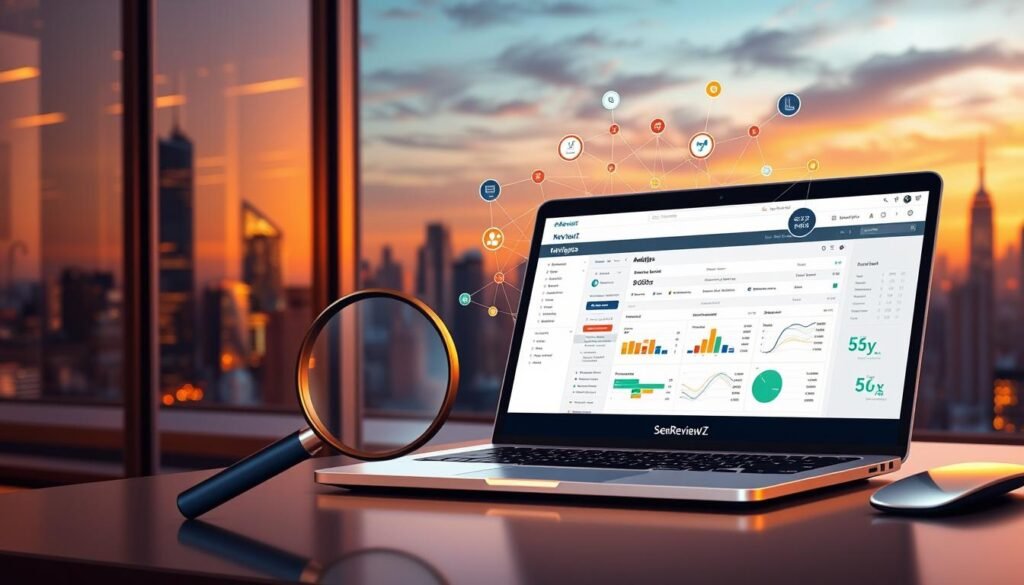 A vibrant digital illustration depicting the concept of "NLP Term Analysis and On-Page Optimization Essentials" for the article "scalenut pro offer." Showcasing a sleek, modern workspace with a NexReviewZ laptop displaying an SEO analysis dashboard. In the foreground, a stylized magnifying glass examines key NLP terms, while in the middle ground, an intricate web of interconnected data visualizations illustrates the complex relationships between on-page elements. The background features a dynamic city skyline, conveying the fast-paced, tech-savvy nature of modern digital marketing. Warm lighting casts a professional, authoritative tone, inviting small business owners to explore the essential techniques for optimizing their online presence. A vibrant digital illustration depicting the concept of "NLP Term Analysis and On-Page Optimization Essentials" for the article "scalenut pro offer." Showcasing a sleek, modern workspace with a NexReviewZ laptop displaying an SEO analysis dashboard. In the foreground, a stylized magnifying glass examines key NLP terms, while in the middle ground, an intricate web of interconnected data visualizations illustrates the complex relationships between on-page elements. The background features a dynamic city skyline, conveying the fast-paced, tech-savvy nature of modern digital marketing. Warm lighting casts a professional, authoritative tone, inviting small business owners to explore the essential techniques for optimizing their online presence.